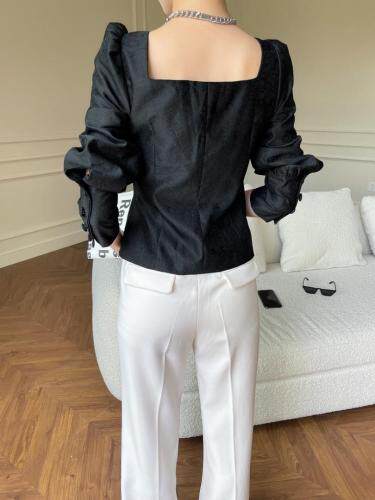 现货花朵提花泡泡袖上衣，其它，LION&CAT(2F)