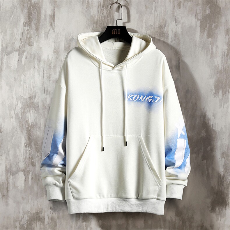 7XL-M挂拍2023春季新款连帽卫衣男个性印花长袖上衣加肥加大码潮图片