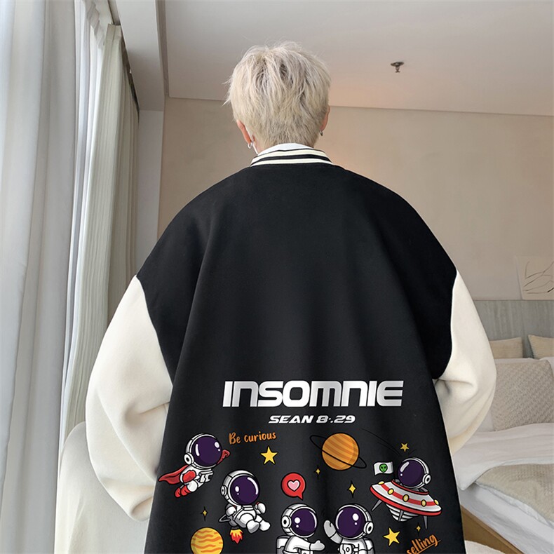 摇粒绒棒球服男大码开衫卫衣男夹克 BF86228-P65图片