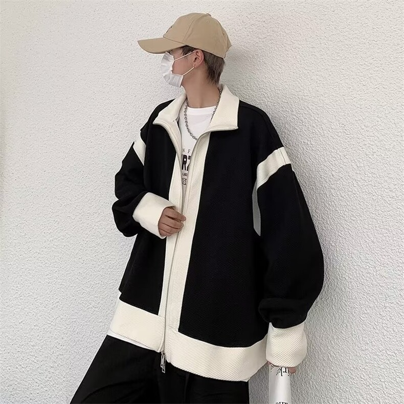 夹克外套男春秋季潮牌ins韩版上衣服高级感痞帅休闲褂子J3640-P55图片