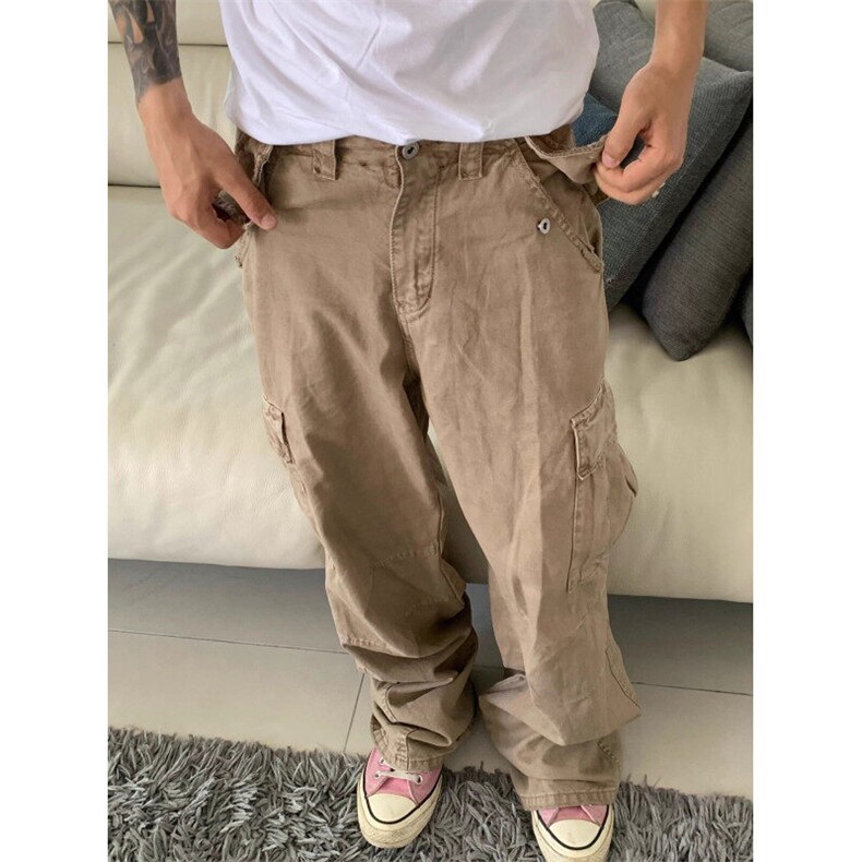 W9237-P70网图现货春季新款美式复古水洗做旧牛仔裤破坏工装裤,男装牛仔裤,星座1608-2