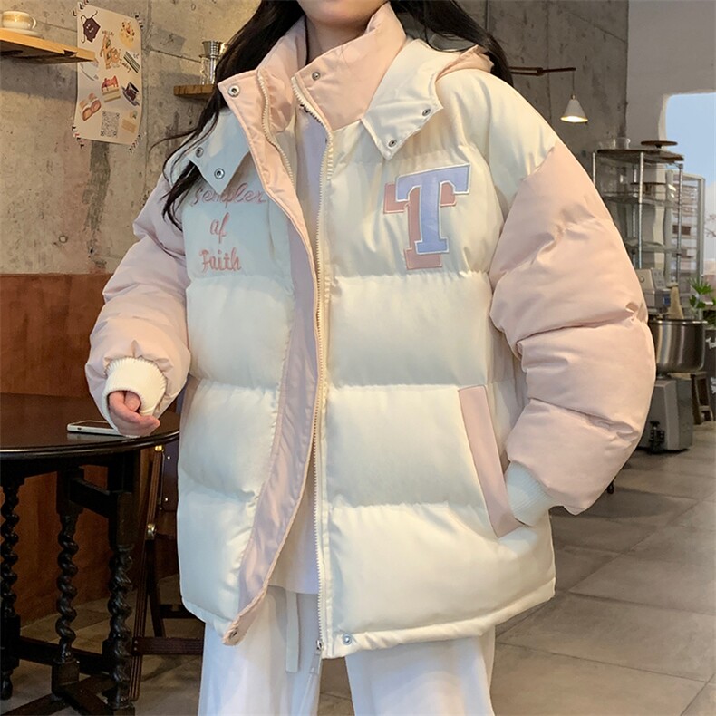 棉服少女冬装2025新款初中高中学生棉衣韩版宽松可爱外套C469-105图片