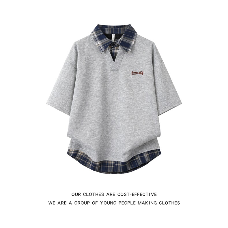 翻领短袖polo衫男潮牌夏季t恤韩版修身潮流百搭体恤上衣T072-P36，男装T恤，星座308B-2