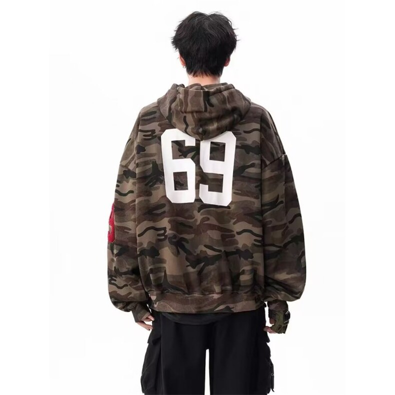 加厚加厚冬款男女连帽开衫迷彩卫衣刺绣保暖宽松夹克外套WY96P65,男装夹克,星座1013-1
