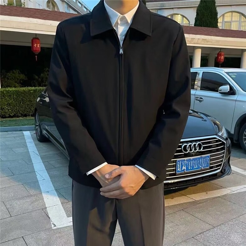 男士风衣外套男2025春秋季新款高端中长款商务休闲翻领夹克,男装风衣,星座506A
