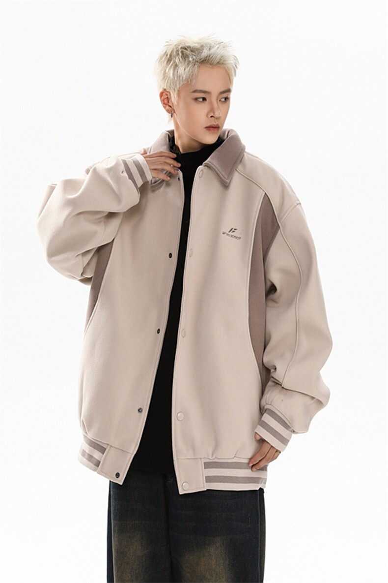 秋季新款港风日系拼色宽松翻领夹克外套男XZ213-JK9911-P90控108,男装夹克,星座213