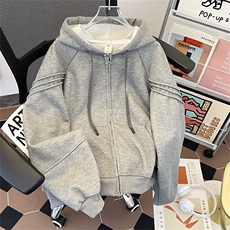2025春季新款美式高级感宽松慵懒风连帽卫衣女春秋外套WB415-P56，男装卫衣，星座412-2