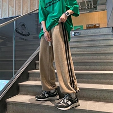 裤子男侧边织带休闲裤ins直筒宽松高街百搭运动裤TK34P32，男装休闲裤，星座1116-2