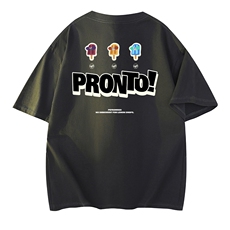 抖音得物供货210克现货宽松纯棉美式潮牌印花落肩袖纯棉T恤AT2180，男装T恤，电商A443