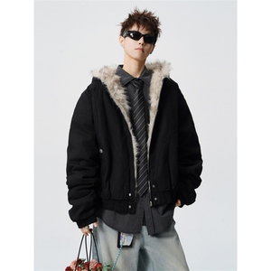 706-LK2218-P108  现货  冬季男士保暖连帽棉服复古座山雕外套图片