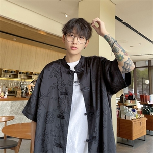 新中式风盘扣衬衫男夏季痞帅高级感休闲衬衣812-CY518-P48图片