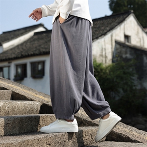 现货 新款秋季休闲裤男士大码棉麻风男裤子ZK62-P70控108图片
