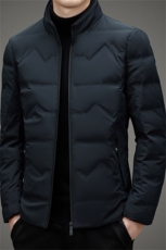 冬季男士立领加厚羽绒服中年男装宽松大码爸爸装80%羽绒保暖外套，男装羽绒服，钱塘6003（原4033）