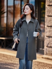 韩版气质风衣女2025春秋新款高级感时尚宽松中长款休闲百搭大衣，女装风衣，靓衣阁