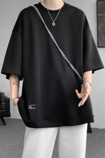 8XL-M特大码美式男T侧面隐形口袋宽松内搭上衣冰丝短袖DX313P25，男装T恤，电商D206-1