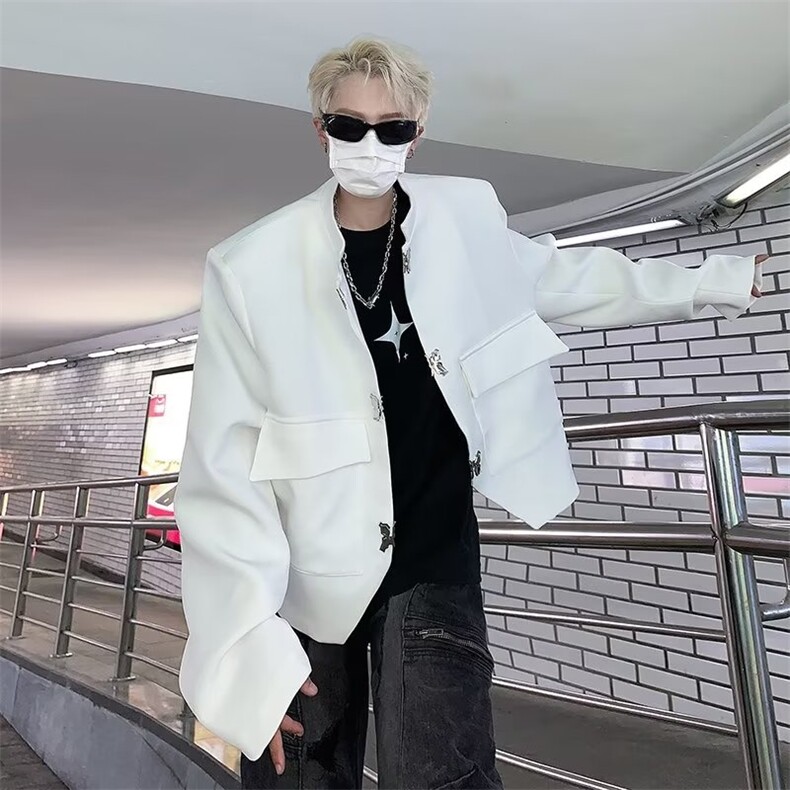 美式复古外套男秋季高街潮牌刺绣上衣情侣宽松休闲夹克,男装夹克,星座716-4