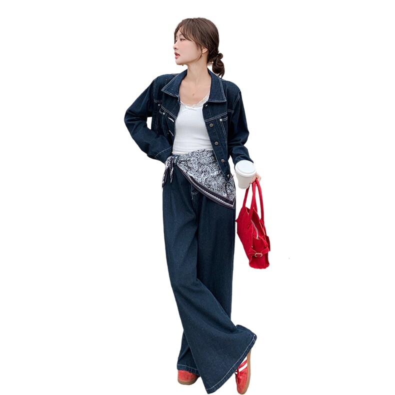 2C093现货牛仔两件套送丝巾6602-p165-k248,女装套装/套裙,2C093