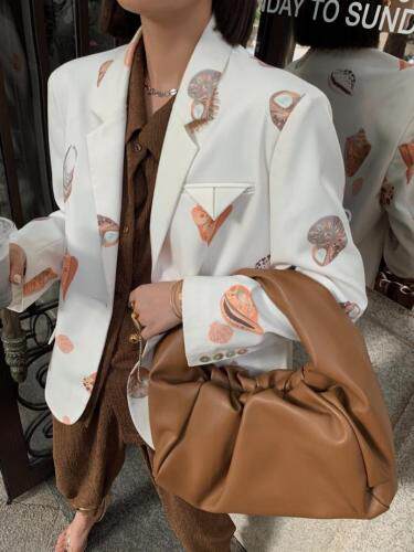 早春新品高级印花海螺西服外套，女装，AUDREY WANG