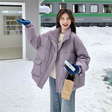 ：冬季新款复古立领休闲面包羽绒服50绒2C135-8958P285K428，女装羽绒服，2C135