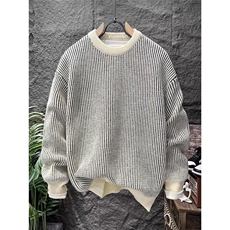 7061-P49气质文艺新款原宿长袖毛衣ins潮流流行时尚慵懒简约，男装针织衫/毛衣，电商B323A