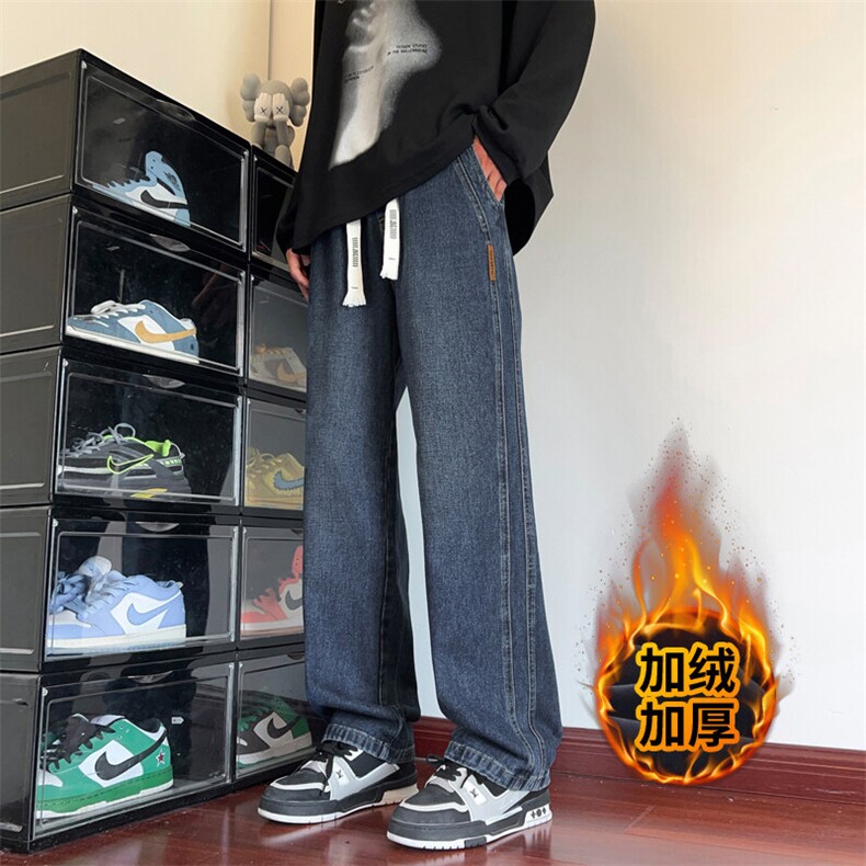 春秋季新款复古牛仔裤男美式潮牌宽松大码阔腿直筒裤潮流休闲长裤,男装牛仔裤,电商A178