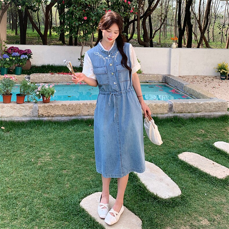 夏季牛仔连衣裙中长款女,女装连衣裙,浙宝069