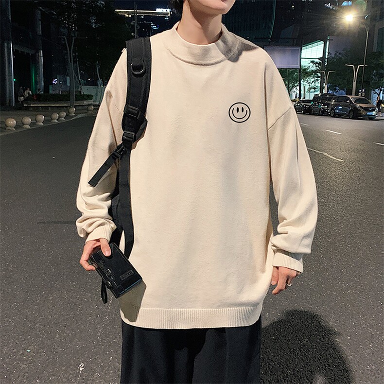 M18224-P45加绒款-P65半高领毛衣男士大码针织衫男毛线衣男,男装针织衫/毛衣,电商A040