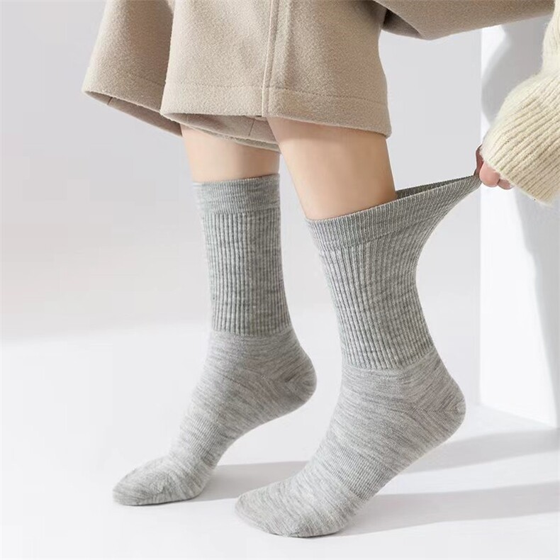 2025年秋季时尚百搭双针无骨女款羊毛袜，袜子，慕洵羊绒