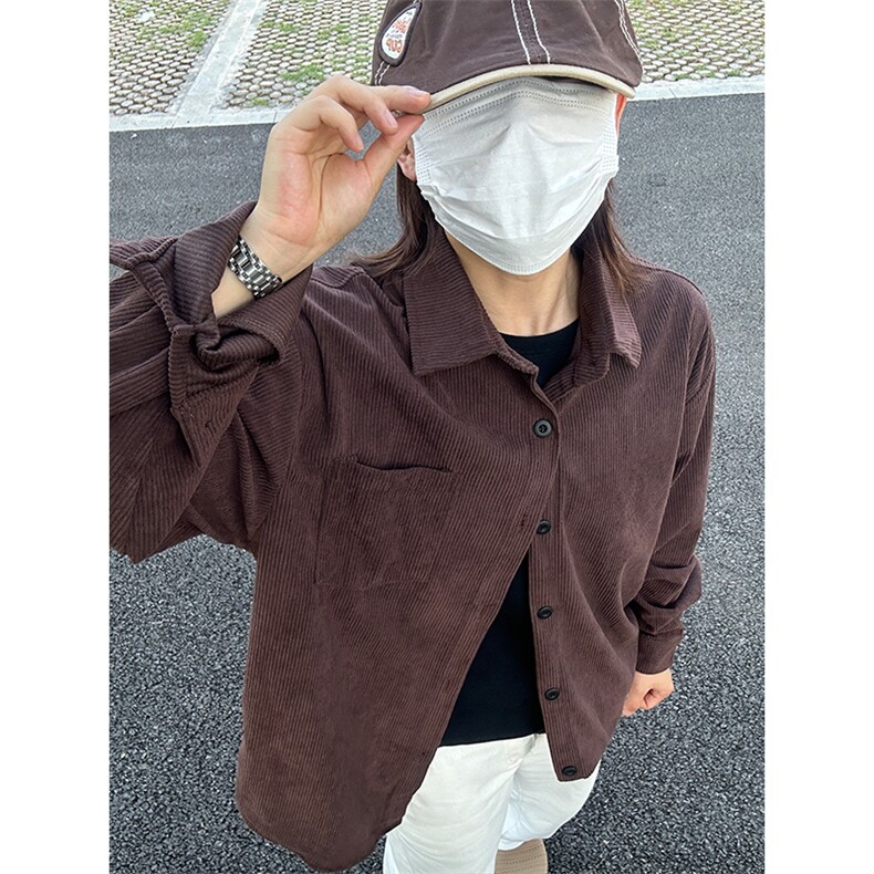 320G厚实灯芯绒衬衫男秋冬款休闲宽松复古长袖衬衣CS027-P40,男装衬衫,星座301C-5