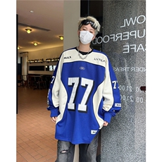 美式重磅硬挺机车服卫衣男春秋撞色拼接cleanfit赛车服外套Y803，男装卫衣，星座506