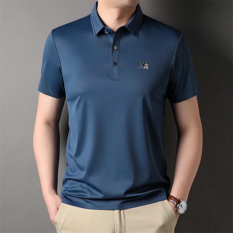 无痕短袖polo薄款上衣夏季中年男士商务休闲百搭体恤HP33539-P88,男装T恤,星座1105-3