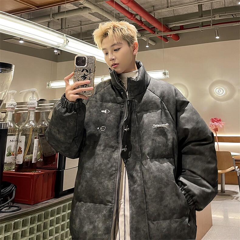 冬季PU皮衣飞机扣棉服外套棉衣M1603P100直播,男装皮衣,星座1904A-1