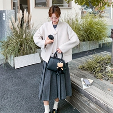 设计感短款双面羊绒大衣女2025秋冬新款韩系气质显瘦百搭毛呢外套，女装毛呢外套，2B187