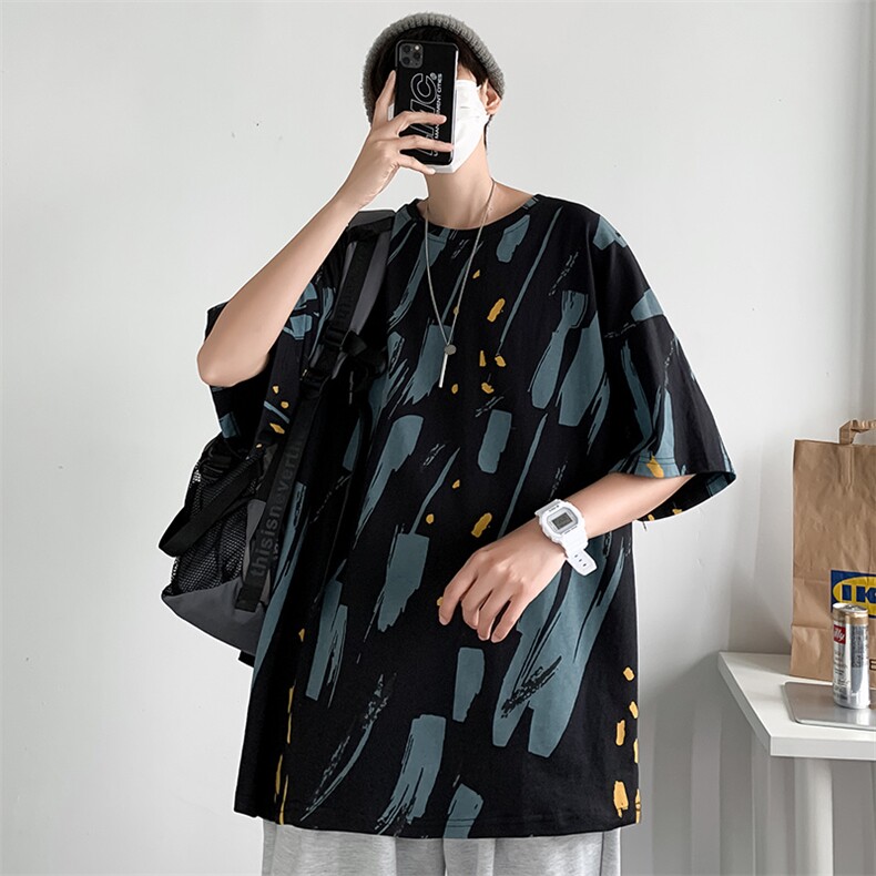 新款春夏短袖t恤男女ins港风chic慵懒bf学生扎染上衣TX310-P20，男装T恤，星座1008-2