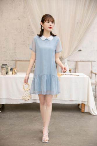 血纺连衣裙，女装连衣裙，英利伊人