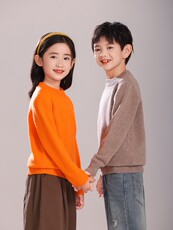 双股童装半高领男女同款纯色舒适羊毛衫，童装儿童羊毛衫，拓晨羊绒