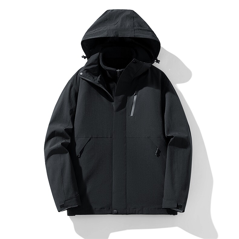 冬季三合一外套日系连帽男装青年夹克户外防水冲锋衣外套6152-P90图片