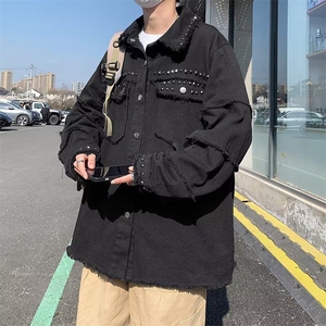 牛仔外套男韩版潮流高街帅个性2025春季新款ins宽松夹克W4710-P60图片