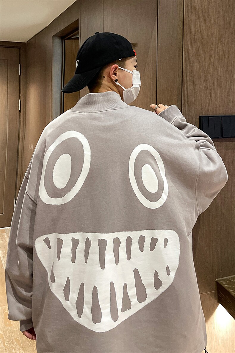 秋冬男士韩版圆领印花套头卫衣情侣宽松打底衫A071-W11-P60,男装卫衣,电商A071