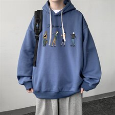 WY2043-P35纯棉连帽卫衣男大码运动帽衫宽松薄外套男，男装卫衣，电商A040