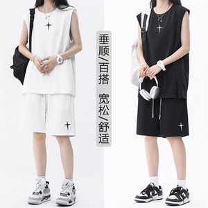 夏季清爽亲肤休闲宽松舒适无袖套装 TZ86-特批68图片