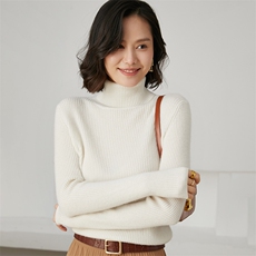 时尚潮流2024年秋季新款保暖时尚女士35%绒高翻领羊绒衫，女装羊绒衫，艾米娇羊绒