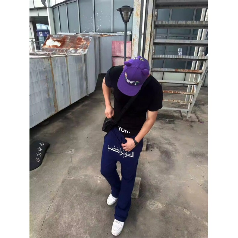 春夏新款刺绣印花小脚裤男潮韩版修身潮流长裤子男,男装休闲裤,四季星座505