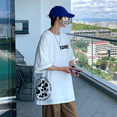 1图案已注册港风日系情侣大码M-5XL风短袖T恤男DT7654P28控45，男装T恤，星座226-2