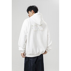 万针刺绣结构设计重磅秋冬全棉高品质美式高街连帽卫衣外套Y7687，女装短外套，电商A486-1