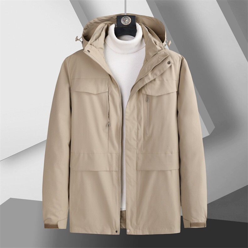 冬季新款男士加大加肥可脱卸内胆羽绒服中年厚款保暖男装休闲外套，男装羽绒服，电商B212（原钱塘6029）