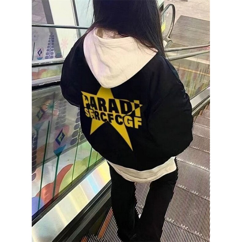 黑色飞行员加绒夹克男女冬高街vibe宽松美式棒球服外套 JN738图片