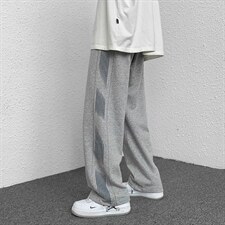 秋冬男士侧面拼接印花大码宽松直筒休闲裤潮流拖地裤K802P50,男装休闲裤,电商A073