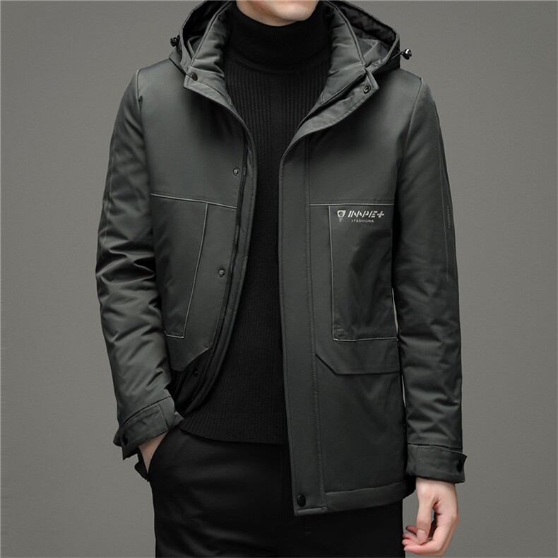 男中年可脱卸帽羽绒服灰鸭绒休闲厚款外套爸爸装上衣ZK21007-P270,男装羽绒服,电商B212（原钱塘6029）