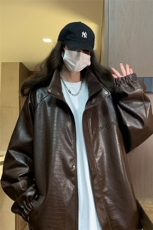 1美式鳄鱼纹钢印大码M-5XL面层：PU皮夹克女JK8749P90控128，男装夹克，星座226-2